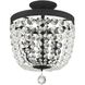 Archer 3 Light 11.5 inch Black Forged Semi Flush Ceiling Light in Clear Hand Cut