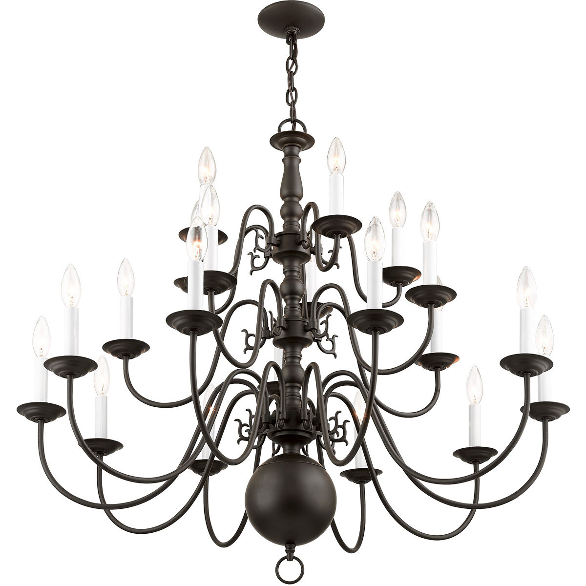 Williamsburgh 20 Light 36 inch Bronze Chandelier Ceiling Light