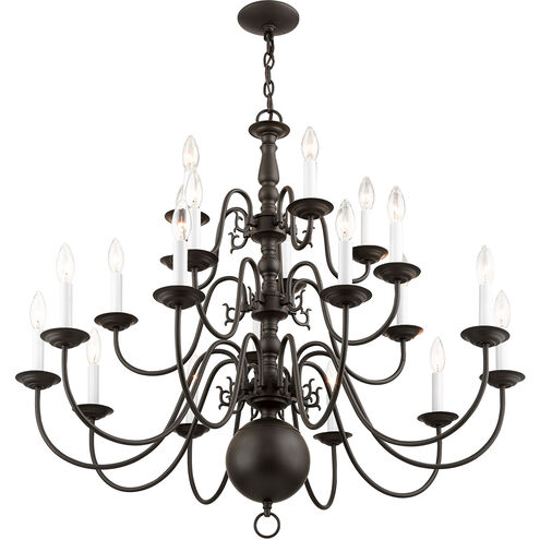 Williamsburgh 20 Light 36 inch Bronze Chandelier Ceiling Light