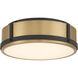 Lynca LED 13.75 inch Legacy Brass and Dark Matte Black Flush Mount Ceiling Light