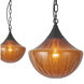 Alora Mood Farrah 3 Light 11.88 inch Matte Black Pendant Ceiling Light in Amber Ribbed Glass