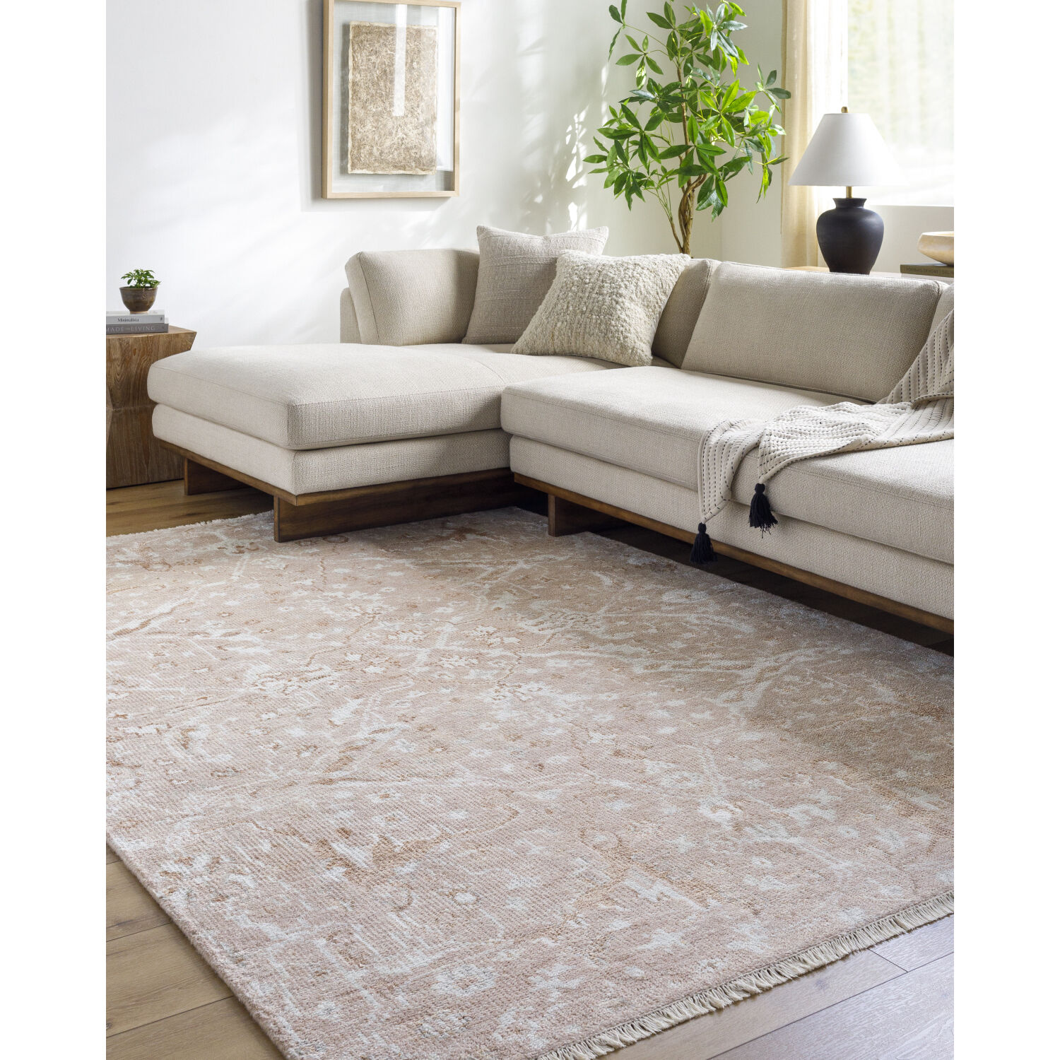 Le Blanc 120 X 96 inch Ash / Khaki / Light Silver Handmade Rug in 8 x 10