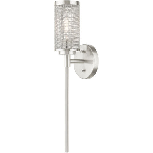 Industro 1 Light 5 inch Brushed Nickel Sconce Wall Light