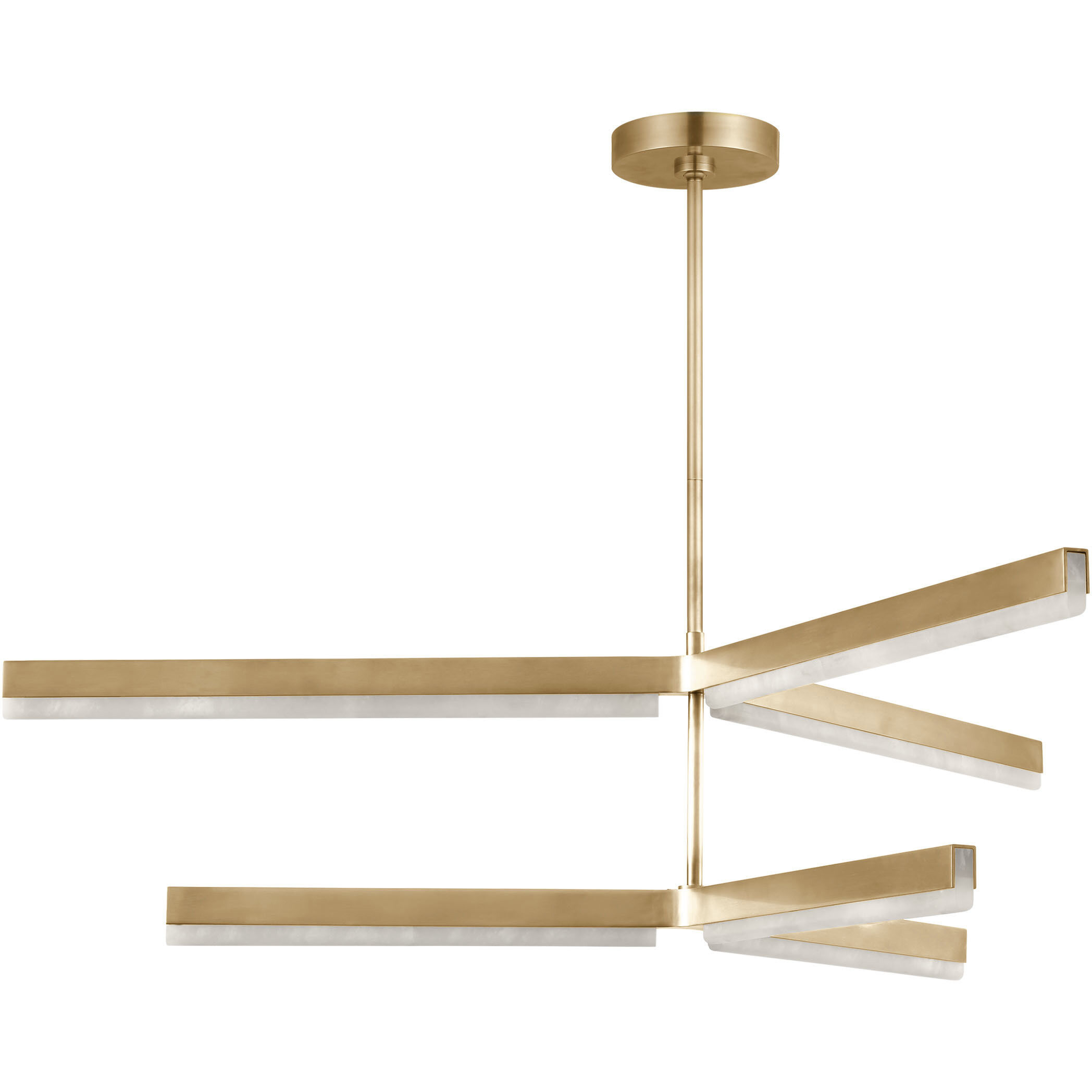 Kelly by Kelly Wearstler Linea LED 56 inch Hand Rubbed Antique Brass Two Tier Chandelier Ceiling Light