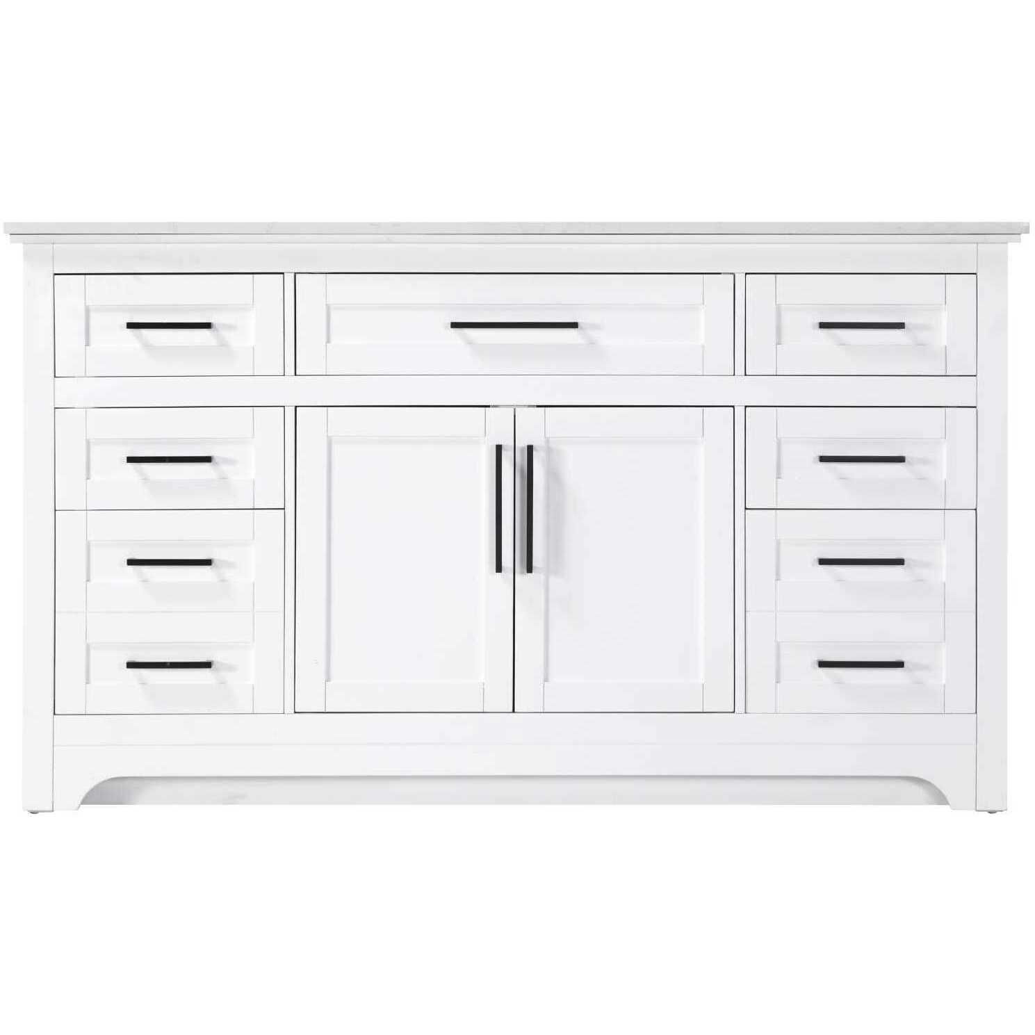 Remington 60 X 35 inch White Bathroom Vanity Cabinet