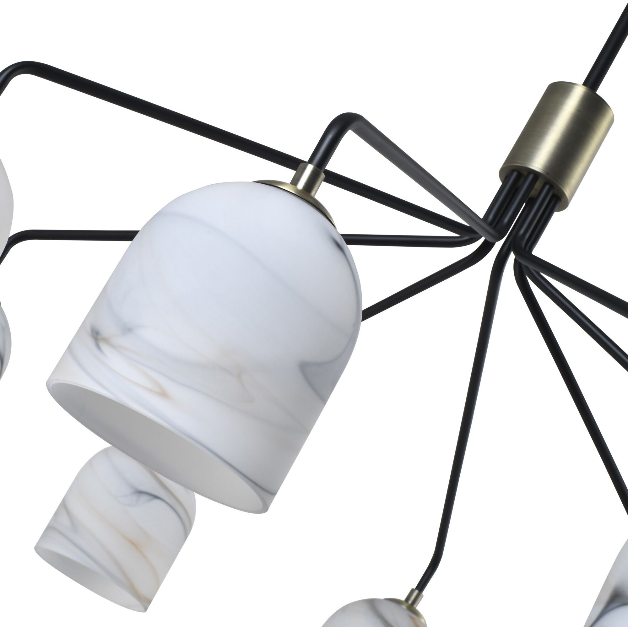 Crema 8 Light 34.25 inch Black and Brushed Brass Chandelier Ceiling Light