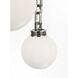 Marie Flanigan Bellamy LED 8 inch Pewter Statement Chain Globe Chandelier Ceiling Light in White Glass
