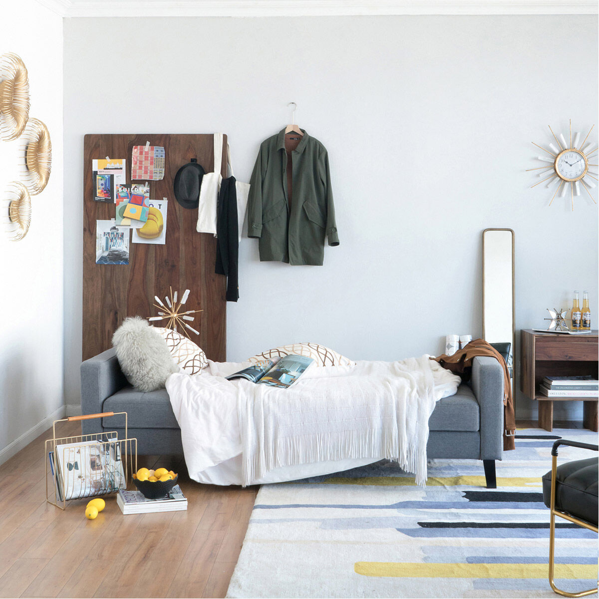 Small Biscuit Tufted Gray Sofa