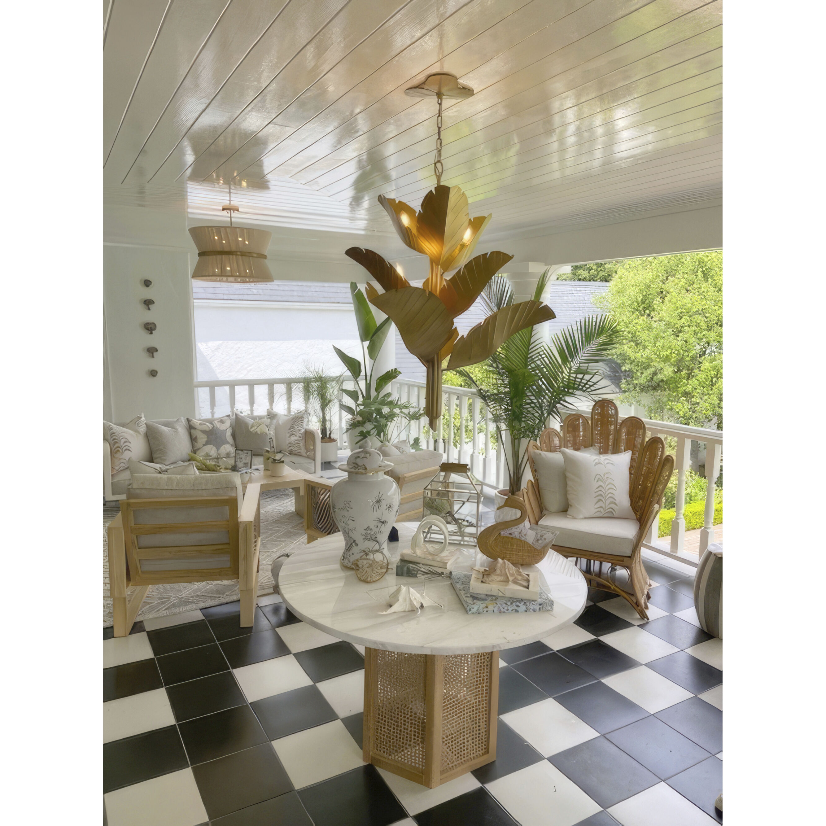 Banana Leaf 9 Light 35 inch Gold Chandelier Ceiling Light