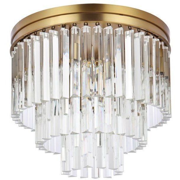 Sydney 9 Light 20 inch Satin Gold Flush Mount Ceiling Light in Clear