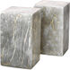 Slab 3 X 3 inch Silver and Gold Bookends, Set of 2