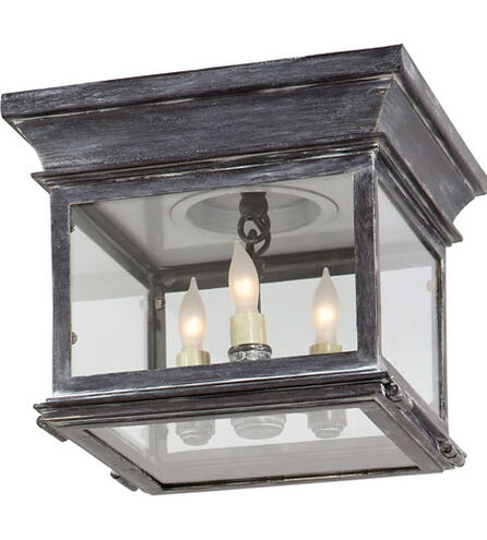 E. F. Chapman Club 3 Light 9 inch Weathered Zinc Outdoor Flush Mount