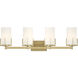 Froselle 4 Light 30.5 inch Vintage Brass Bathroom Vanity Light Wall Light