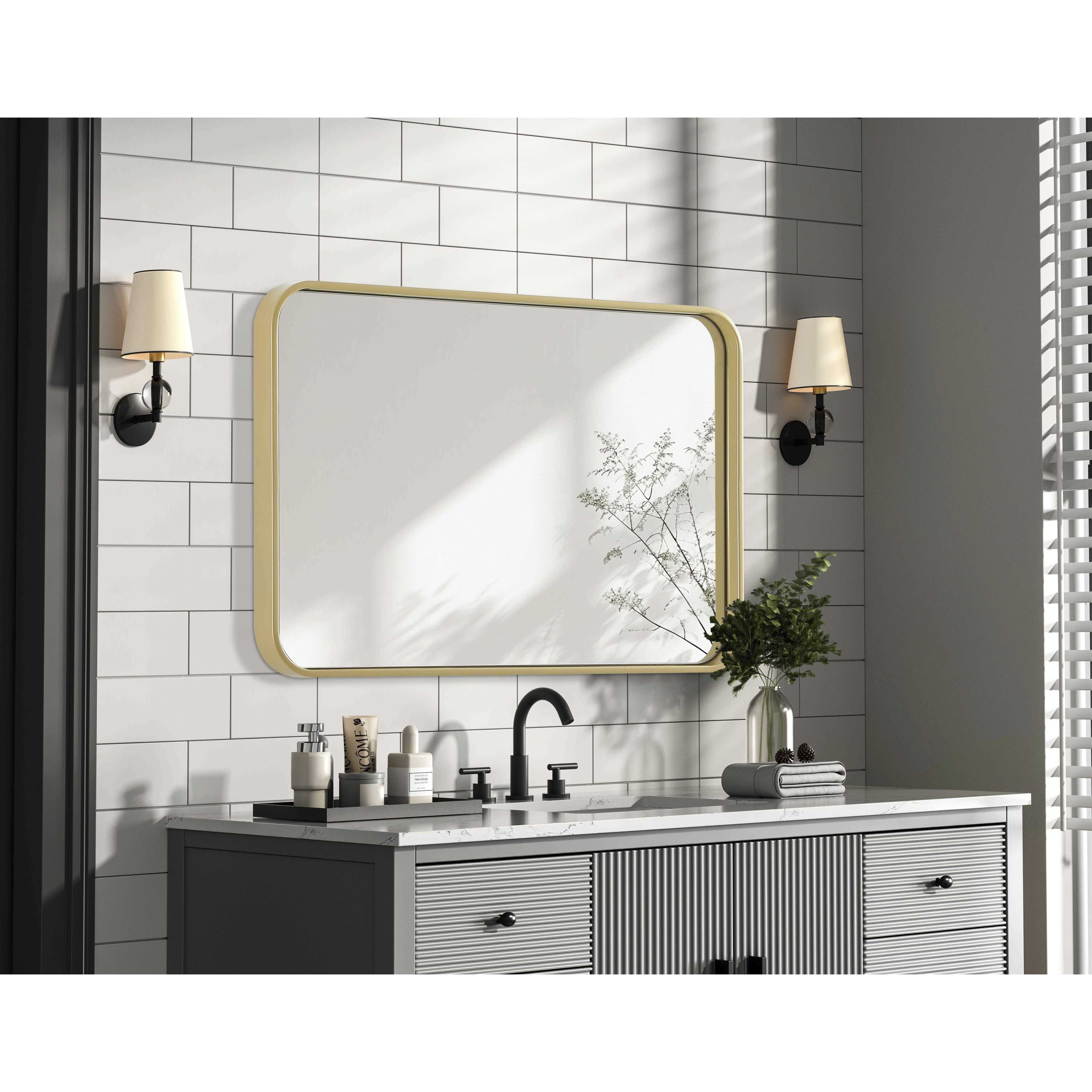 Remy 30 X 20 inch Brass Mirror