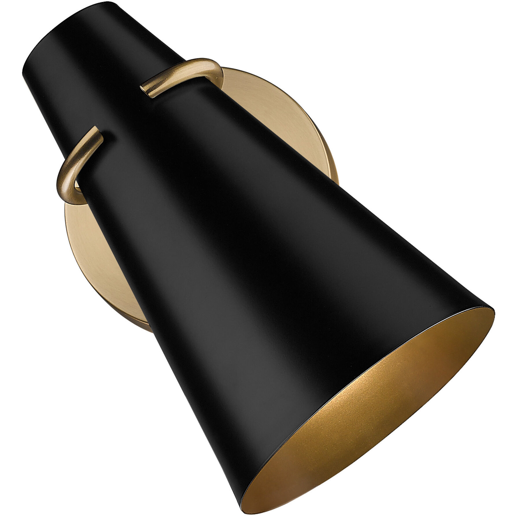 Reeva 1 Light 5.13 inch Modern Brass Wall Sconce Wall Light in Matte Black