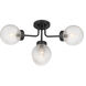 Coral 4 Light 27 inch Matte Black Semi-Flush Ceiling Light