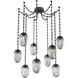 Meteo 9 Light 17 inch Matte Black Swag Multi-Pendant Ceiling Light in Smoke, Rectangular Chain