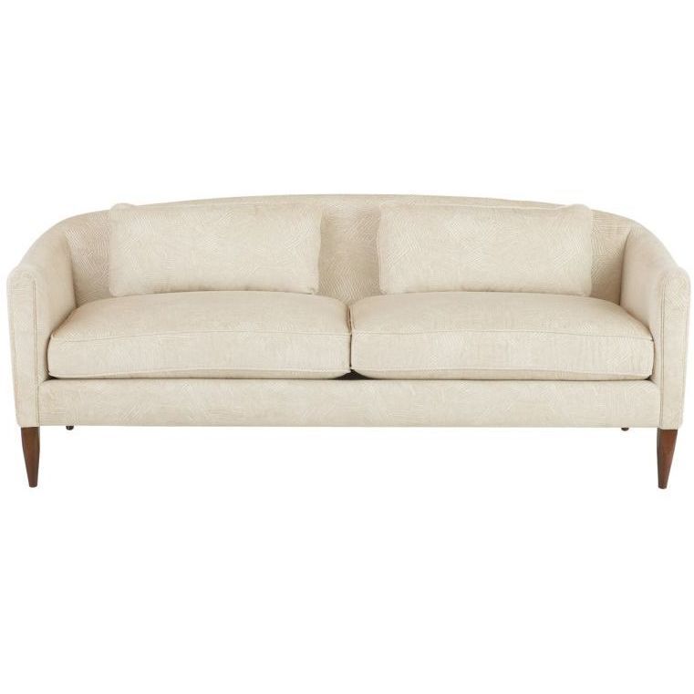 Vincent Textured Ivory and Dark Walnut Sofa