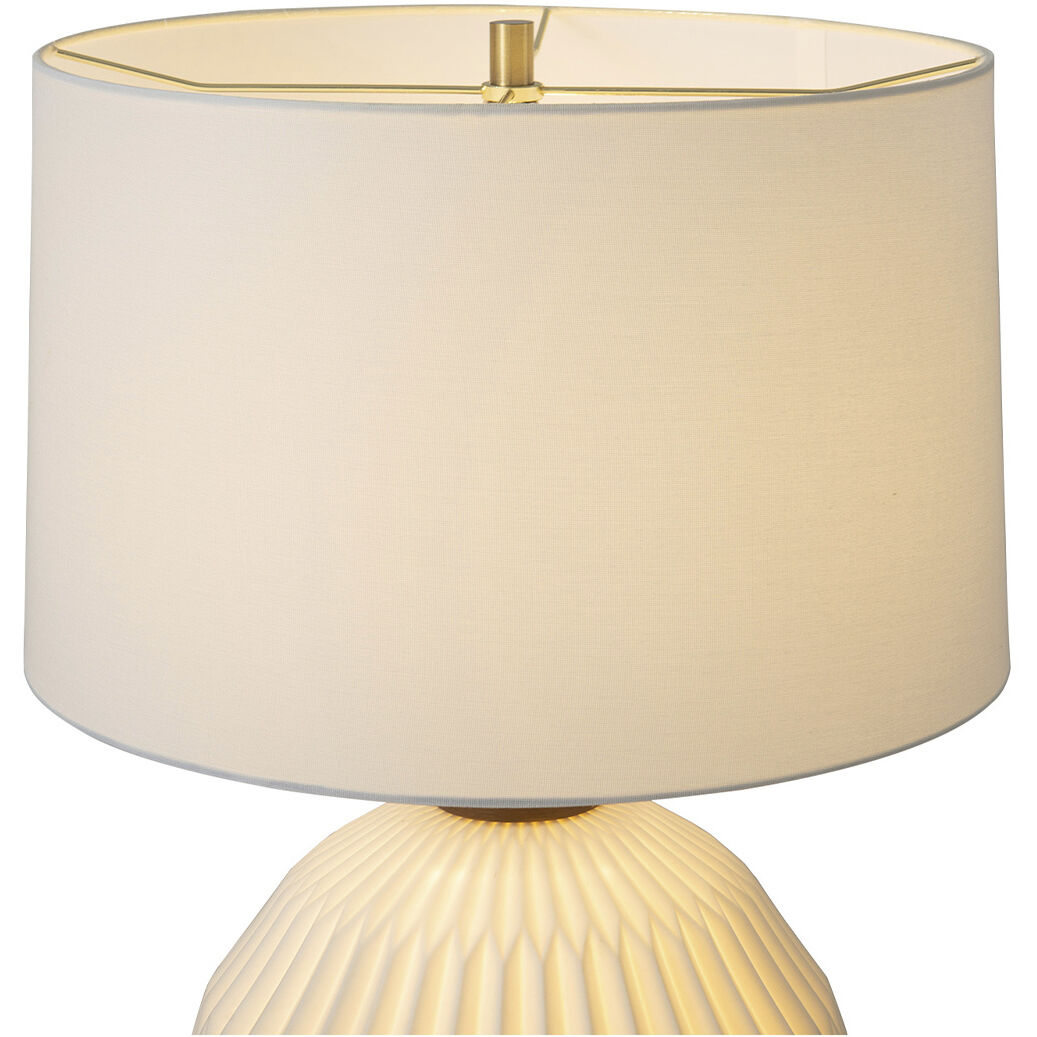 Moraga 24 inch 100.00 watt Walnut and White with Weathered Brass Table Lamp Portable Light