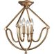 Stanton 4 Light 16 inch Matte Gold Semi Flush Mount Ceiling Light