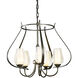 Flora 5 Light 22.2 inch Dark Smoke Chandelier Ceiling Light in Seeded with Opal