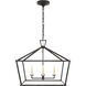 Chapman & Myers Darlana Linear Lantern Pendant Ceiling Light in Aged Iron, Medium