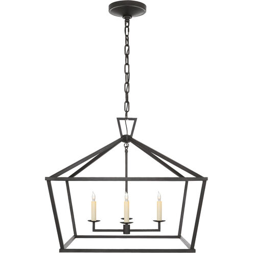 Chapman & Myers Darlana Linear Lantern Pendant Ceiling Light in Aged Iron, Medium