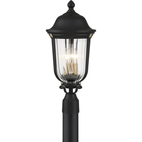 Peale Street 3 Light 21 inch Sand Coal And Vermeil Gold Outdoor Post Mount, Great Outdoors