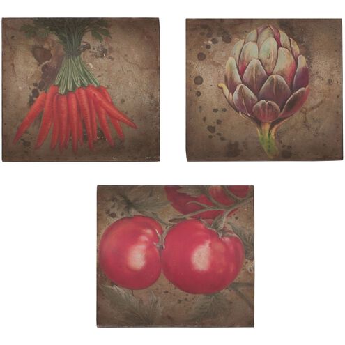 Veggie Botanicals Red with Brown Dimensional Wall Art