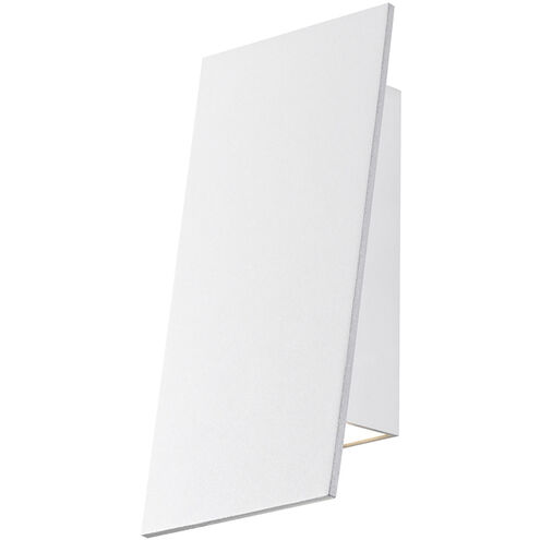 Angled Plane LED 8 inch Textured White Indoor-Outdoor Sconce, Inside-Out