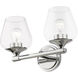 Willow 2 Light 15 inch Polished Chrome Vanity Sconce Wall Light