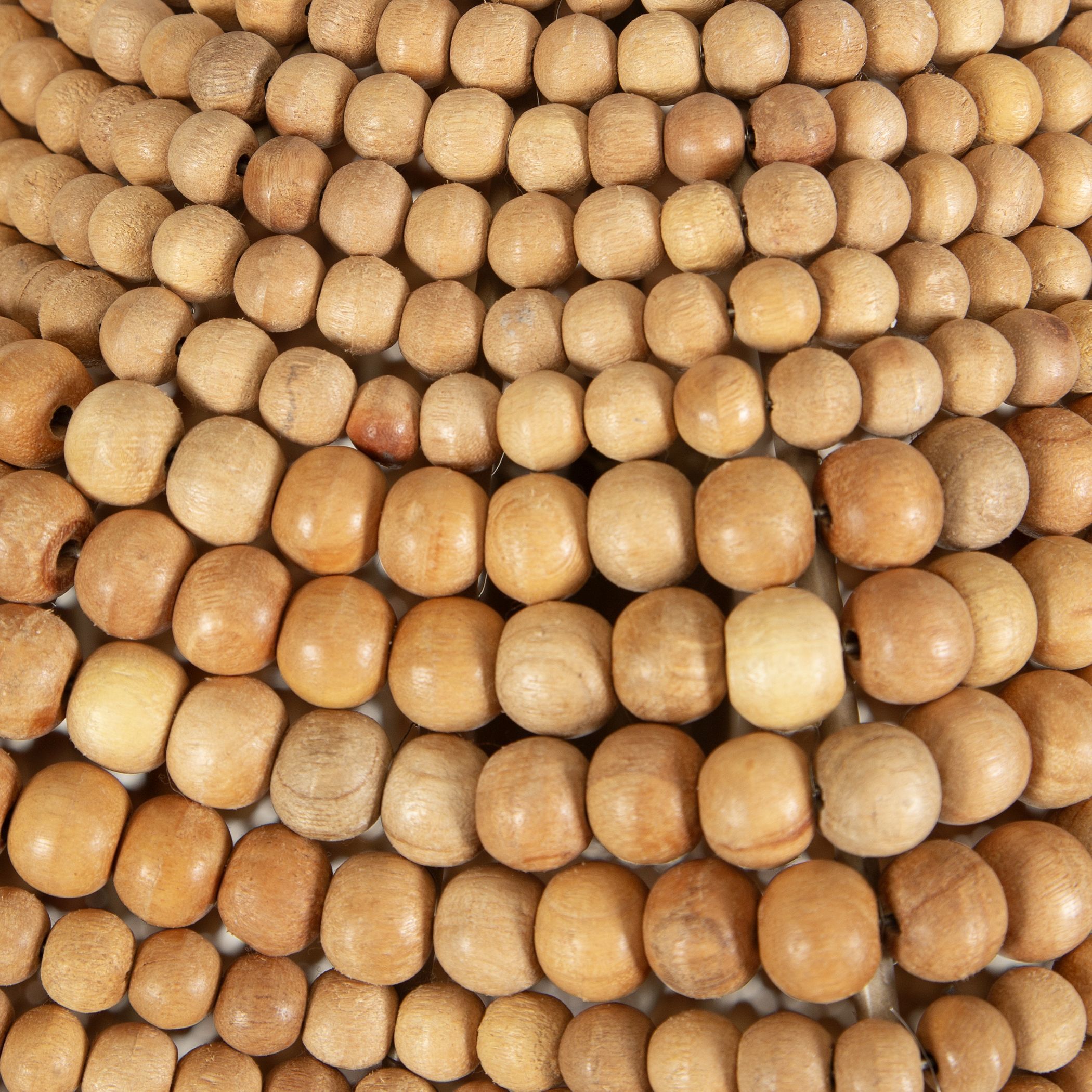 Kauri 1 Light 18 inch Natural Wooden Beads and Antique Brass Pendant Ceiling Light