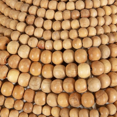 Kauri 1 Light 18 inch Natural Wooden Beads and Antique Brass Pendant Ceiling Light