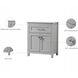 Adian Grey Bathroom Storage Cabinet