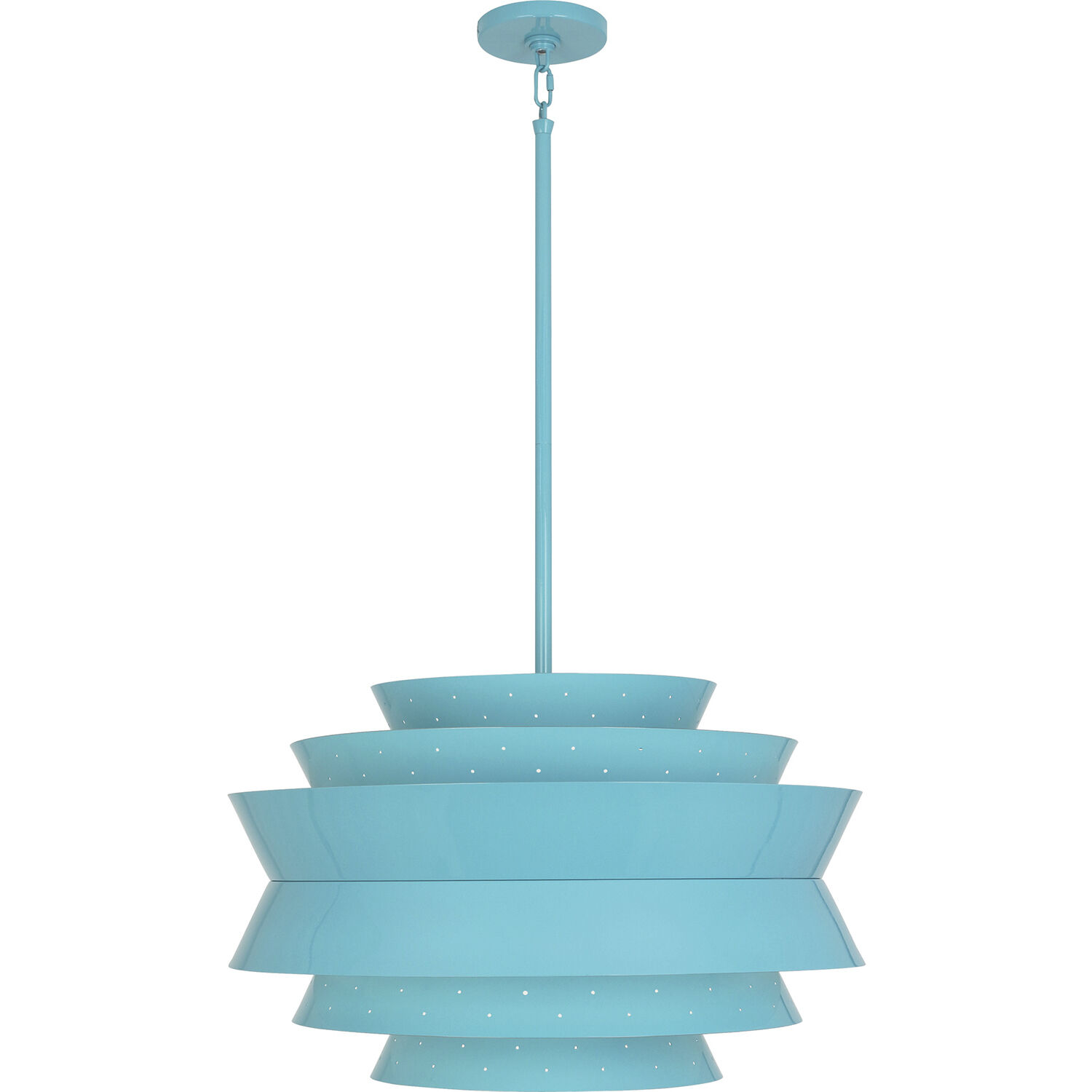 Pierce 3 Light 23 inch Egg Blue Pendant Ceiling Light