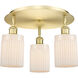 Hadley 3 Light 16.25 inch Satin Gold Flush Mount Ceiling Light in Matte White