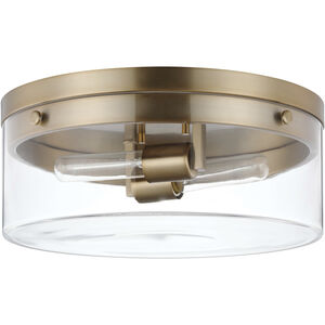 Intersection 2 Light 11 inch Burnished Brass Flush Ceiling Light