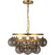 Alora Mood Faye 3 Light 17.75 inch Brushed Gold Chandelier Ceiling Light in Smoked Glass