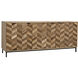 Herringbone 76.5 X 20 inch Dark Walnut with Washed Walnut and Matte Black Sideboard