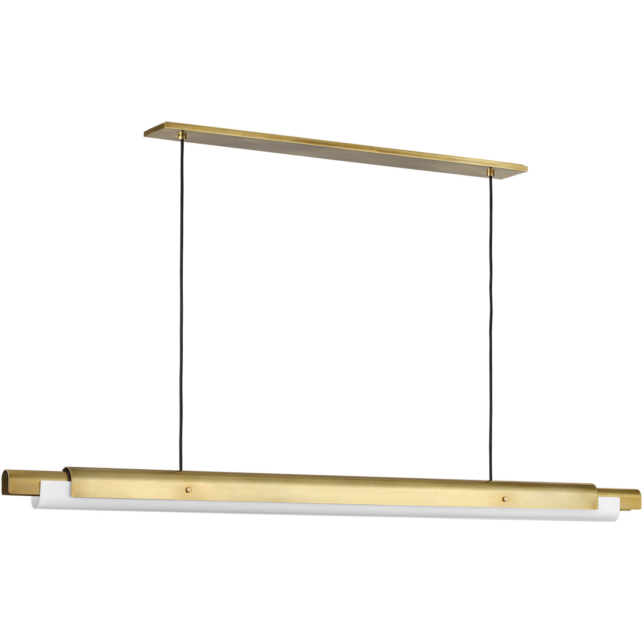 Avroko Ambrose Linear Chandelier Ceiling Light in Hand Rubbed Antique Brass