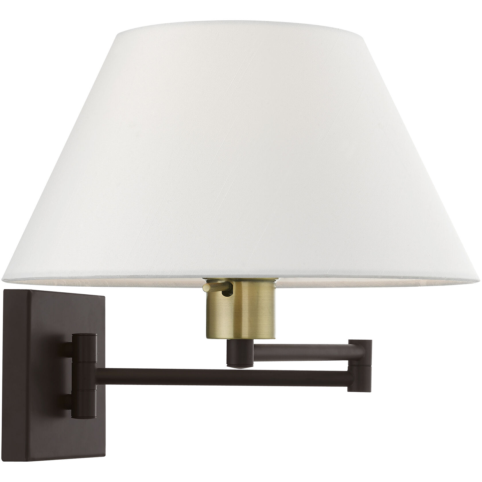 Allison 13 inch 100.00 watt Bronze with Antique Brass Accent Swing Arm Wall Lamp Wall Light