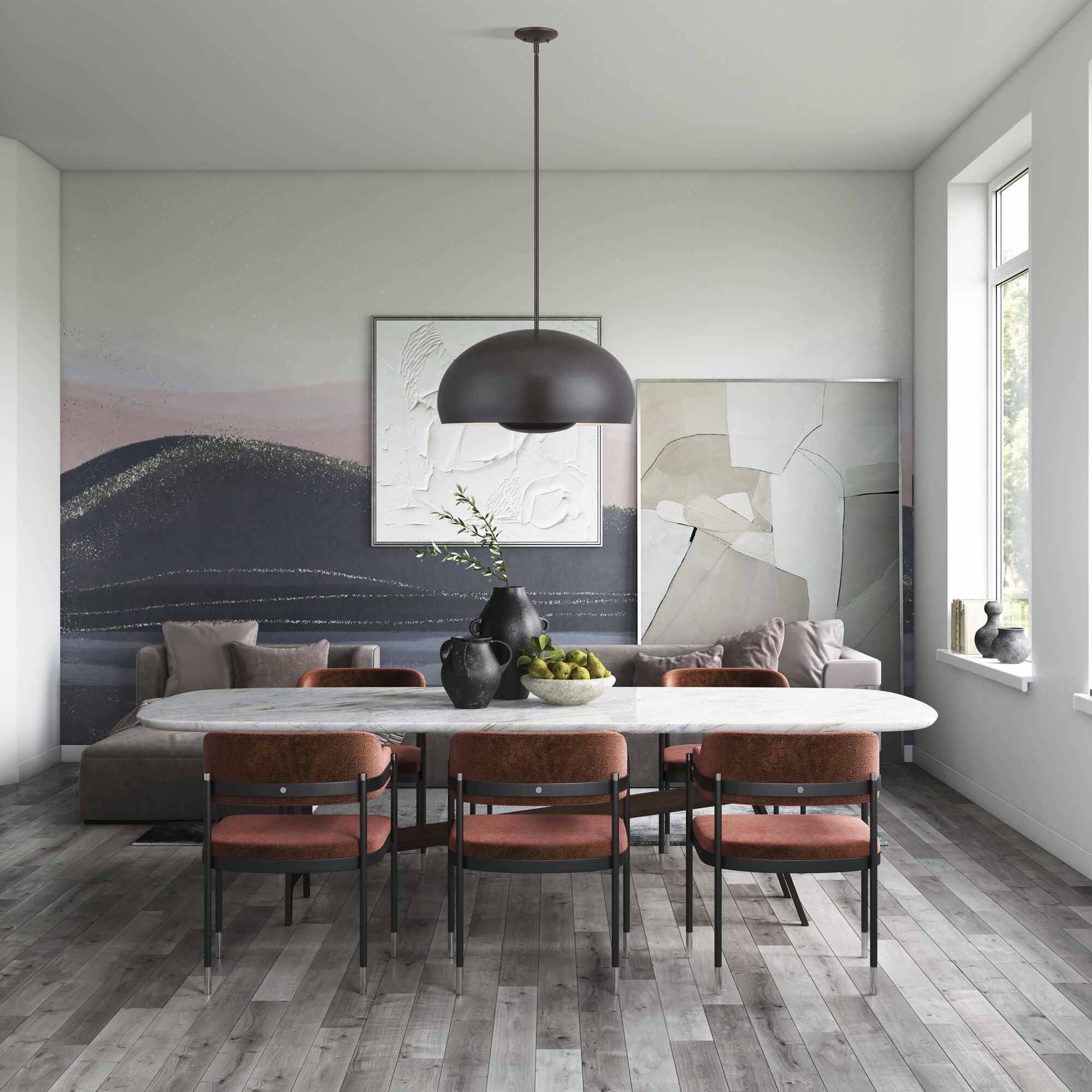 Domma 4 Light 22.5 inch English Bronze Pendant Ceiling Light