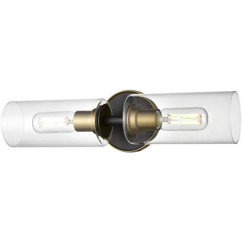 Barker 2 Light 18.75 inch Brass and Graphite Bath Vanity Wall Light