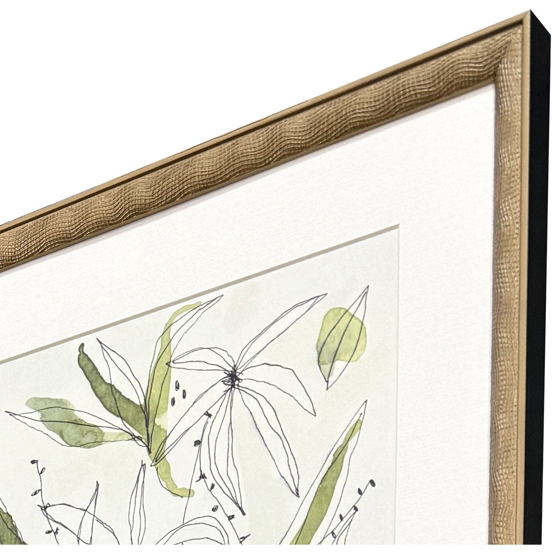 Bliss Green and Beige Framed Art