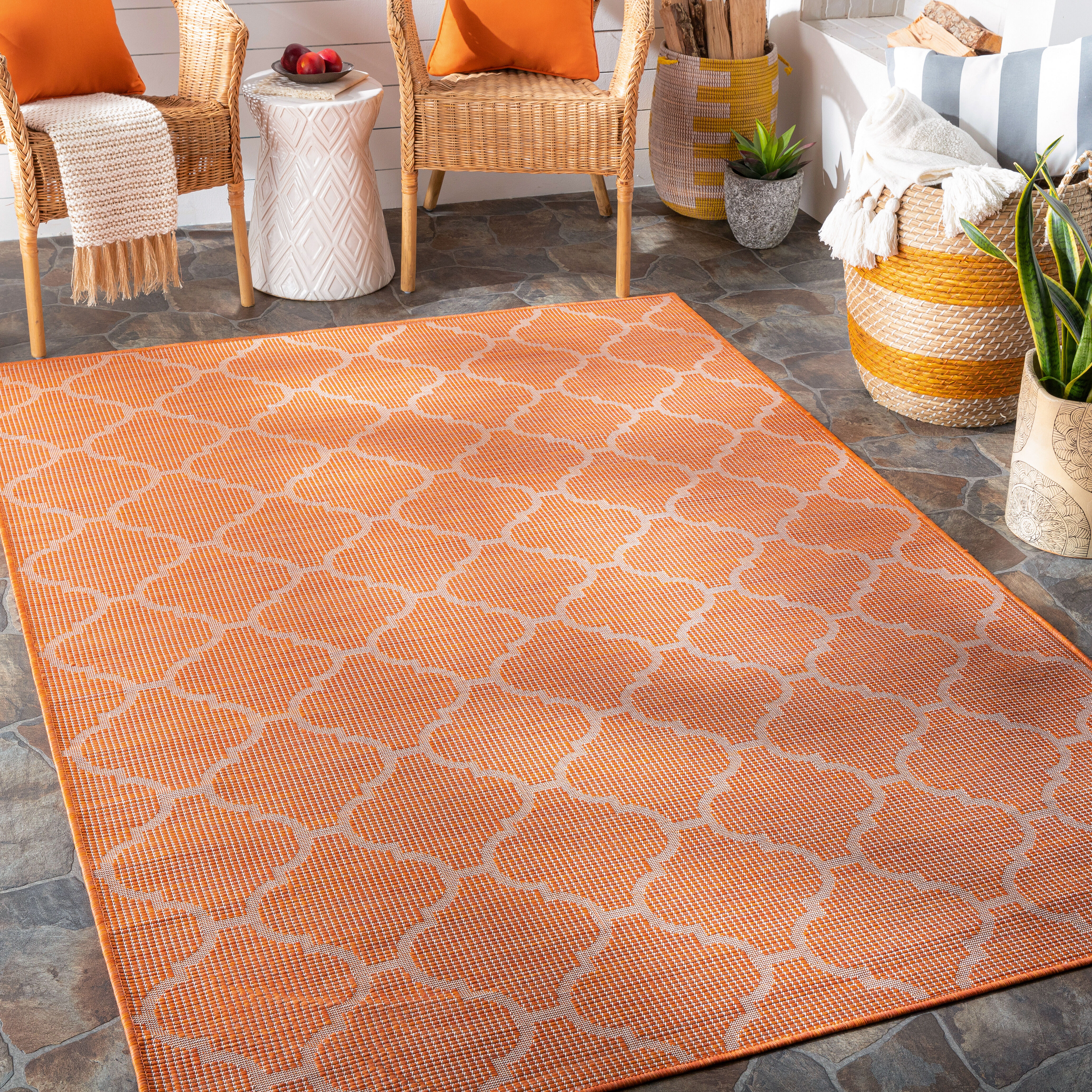 Surya PSA2344 537 Pasadena 84 X 61 inch Burnt Orange Outdoor Rug in 5 x 8 Rectangle