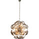 Constellation Round 12 Light 30 inch Antique Mercury Glass & Champagne Leaf Chandelier Ceiling Light