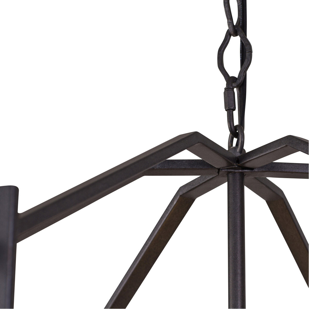 Offset 6 Light 24 inch Forged Iron Pendant Ceiling Light