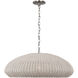 Chapman & Myers Kokomo LED 32 inch Polished Nickel Wide Pendant Ceiling Light in Chalk Wicker