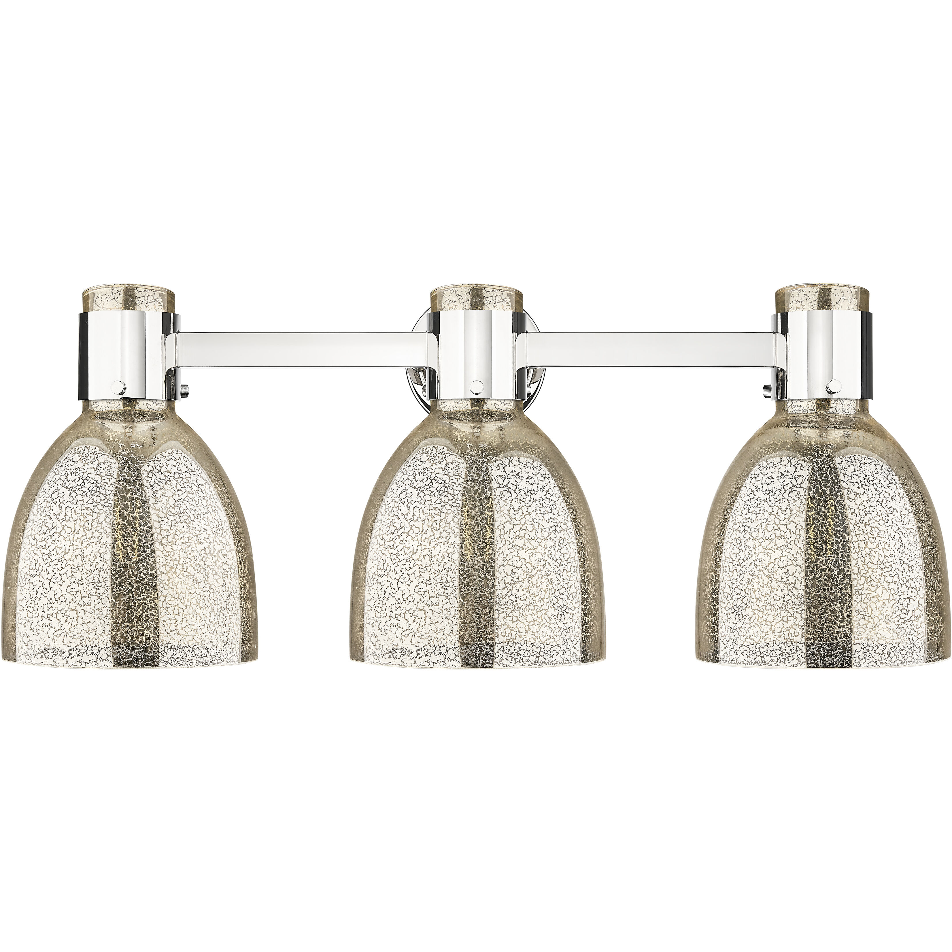 Lawton Bell 3 Light 24 inch Polished Nickel Bath Vanity Light Wall Light in Mercury Glass