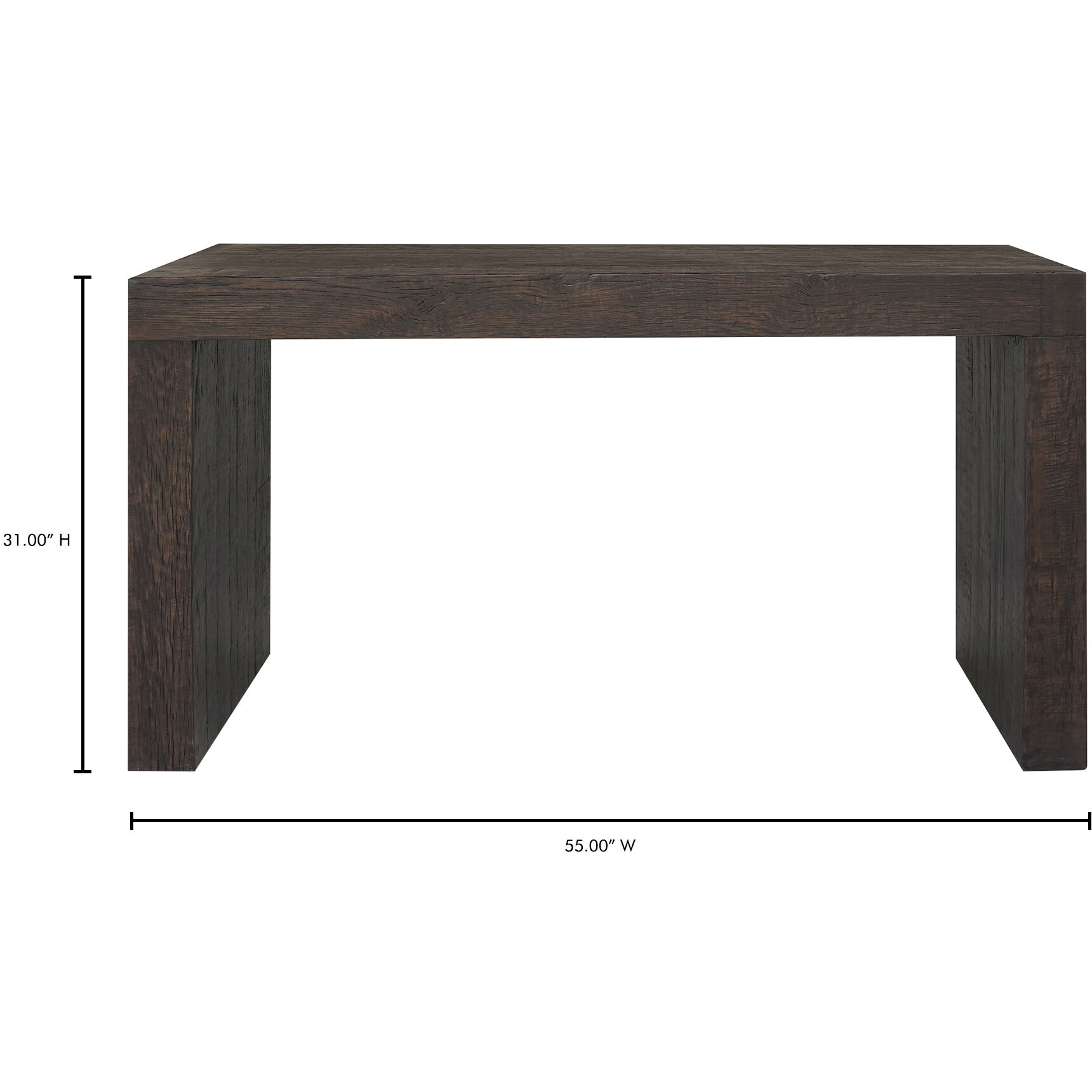 Evander 55 X 15 inch Rustic Brown Console Table